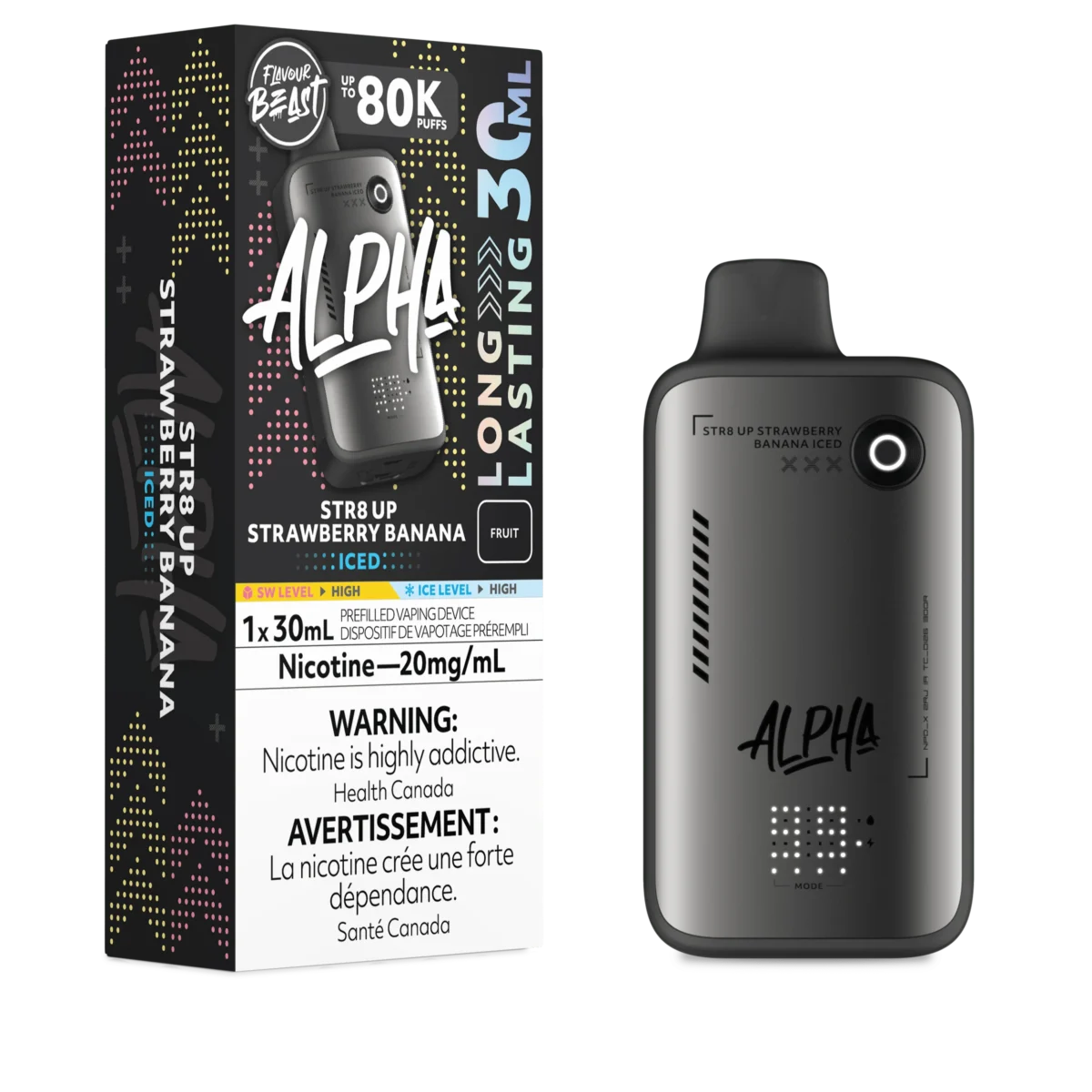 Flavour Beast Alpha 80K - Str8 Up Strawberry Banana Iced