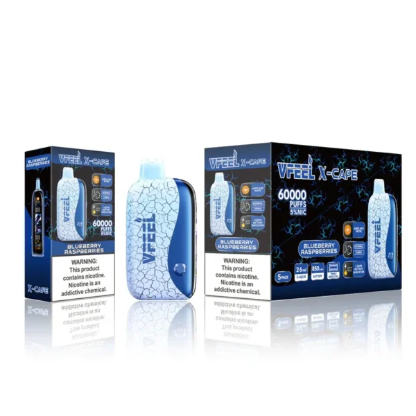 VFEEL X-CAPE 60K smokeless disposable vape - Blueberry Raspberries