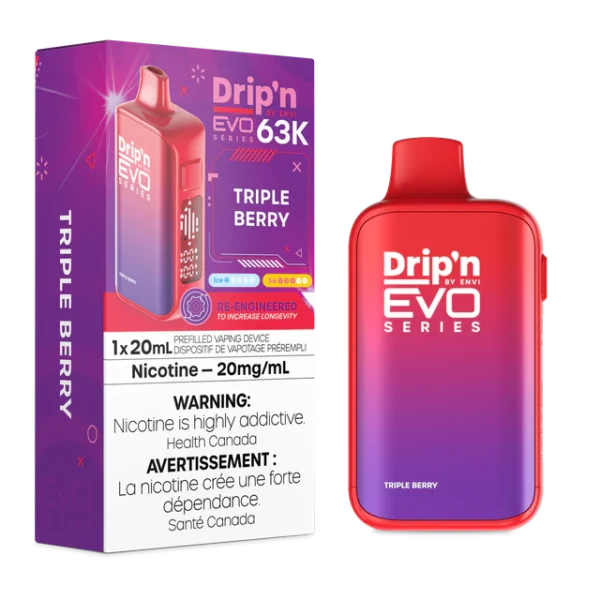 Drip'n EVO 63K disposable vape - Triple Berry
